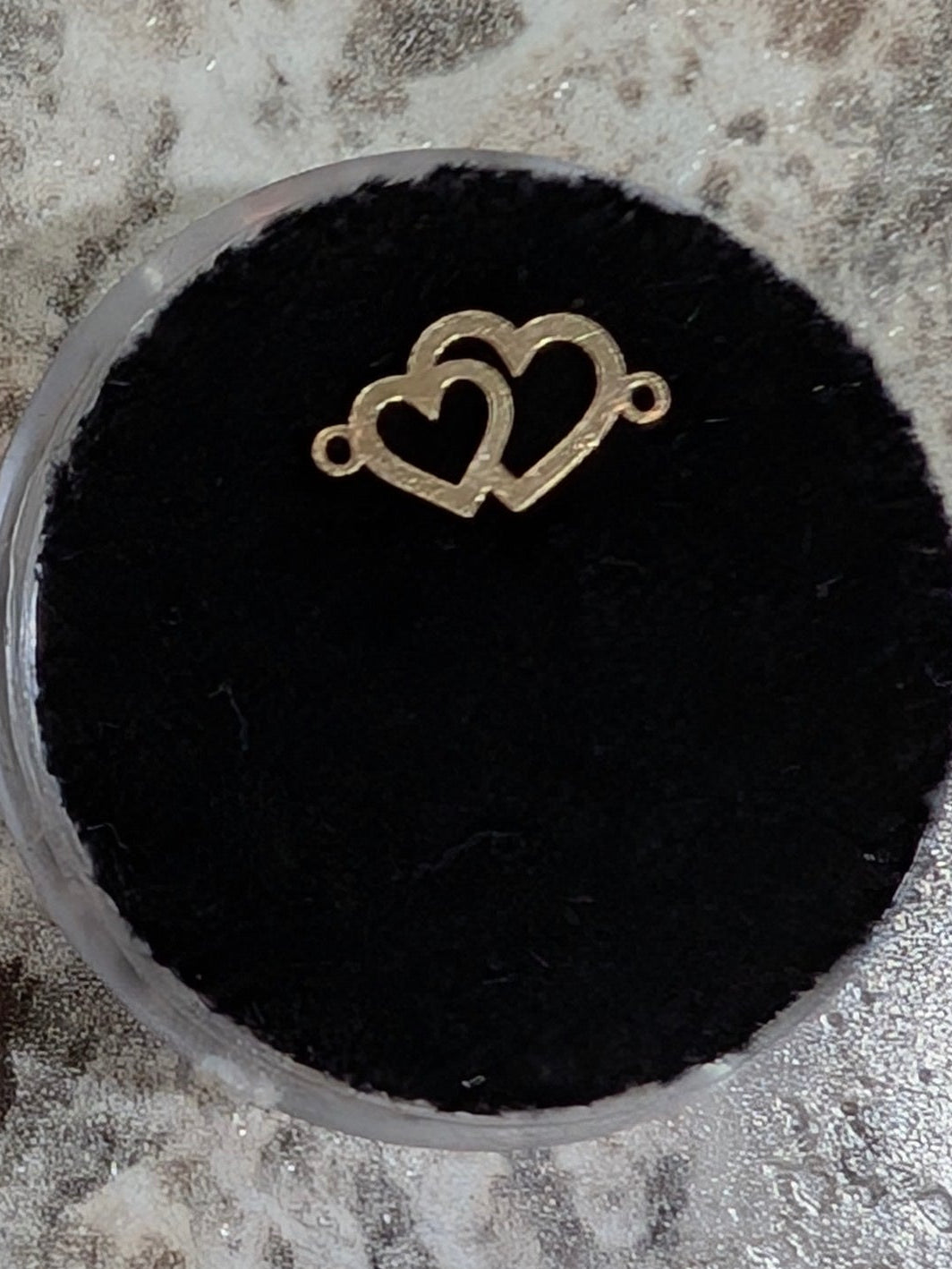 14K Gold Filled Double Heart Connector