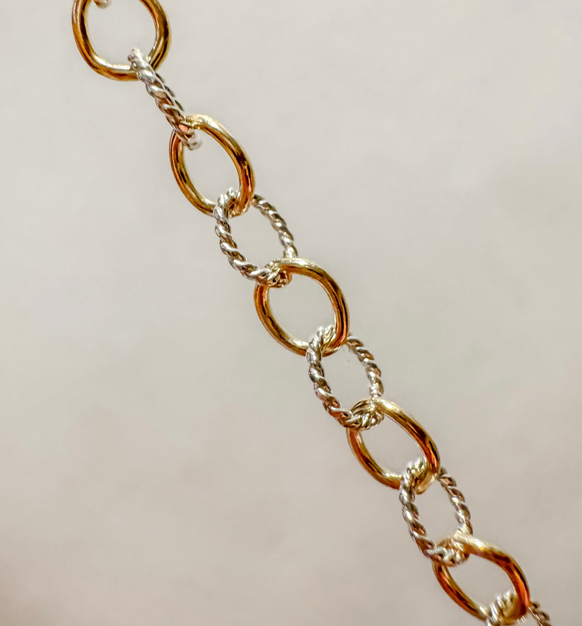 14K Gold Filled with Sterling Silver Medium Cable Chain. Per inch