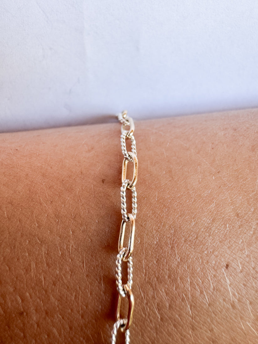 Two Toned Twisted Link Chain