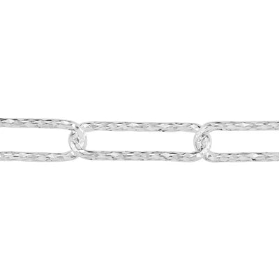 Diamond Cut Paper Clip Chain. Priced per inch.