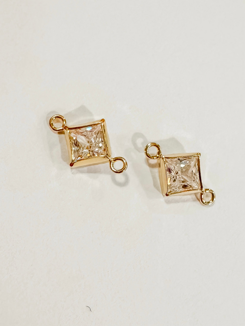 Princess Cut CZ Connectors.