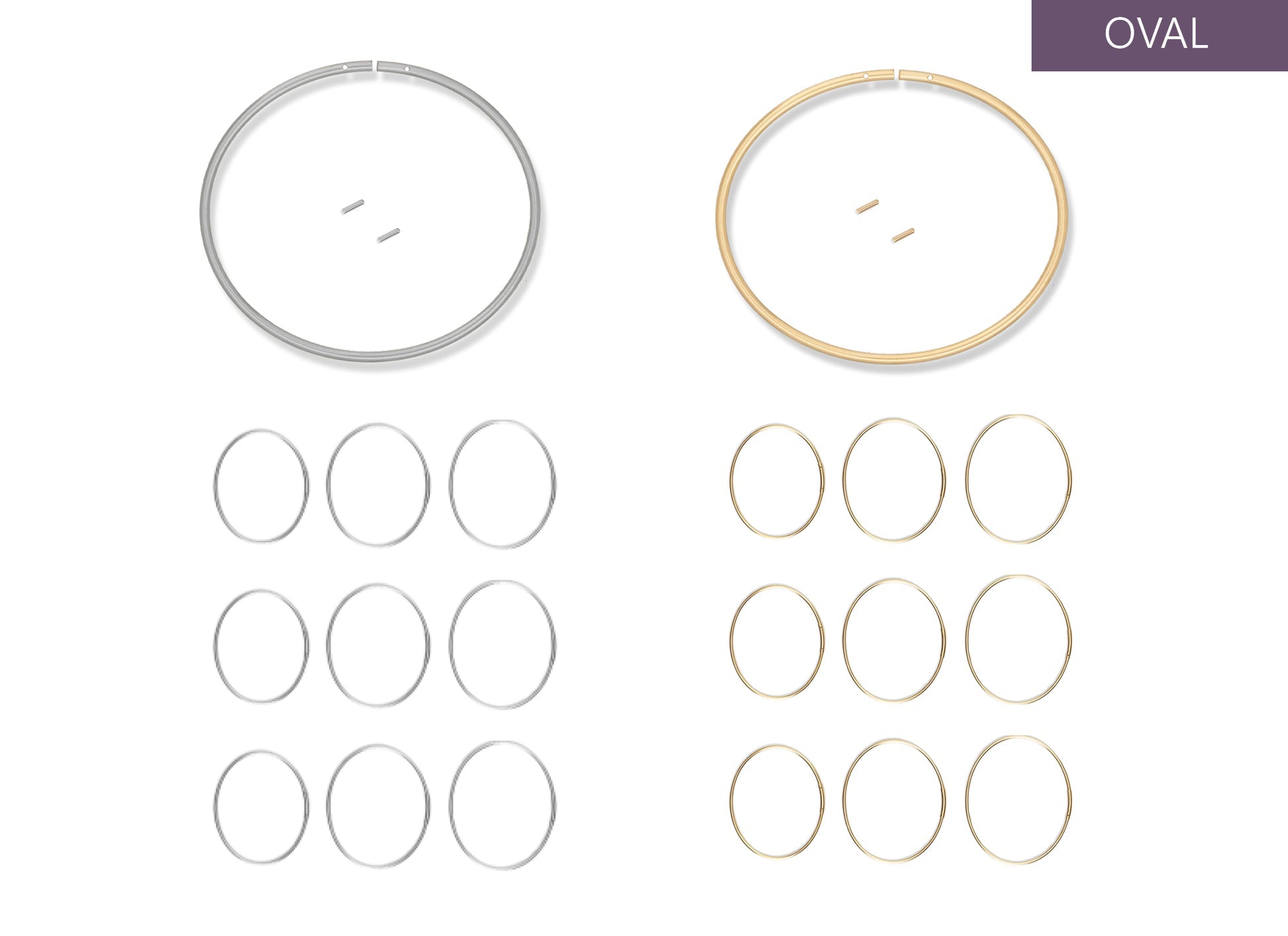 Permanent Bangle Oval Starter Kit. Mixed metal bundle. Sterling Silver and Gold Filled