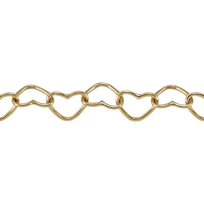 Gold Filled Heart Chain. 3.5mm. Medium