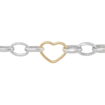 Gold-filled 5mm Long & Short Heart Chain