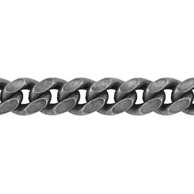 Sterling Silver Antiqued 4.8mm Miami Cuban Curb Chain