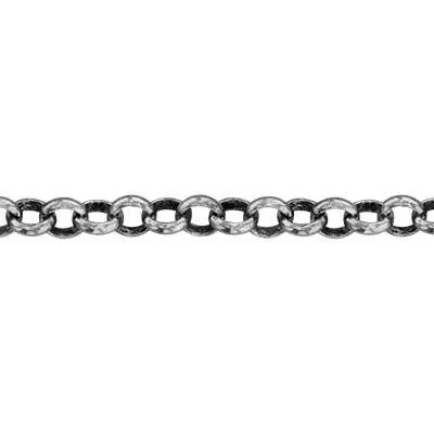 Sterling Silver 2mm Oxidized Rollo Chain
