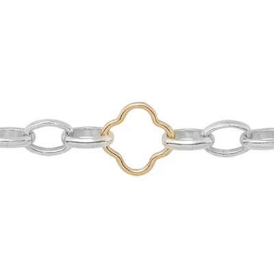 Gold-filled and Sterling Silver Long and Short Quatrefoil Chain