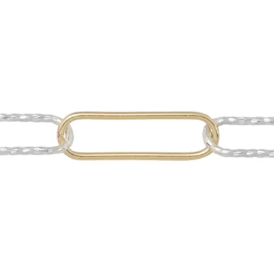 Gold-filled 3.7mm Alternating Paperclip Chain