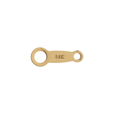 14 Karat Gold 8x3mm Quality Tag. 1.5mm and 0.9mm hole