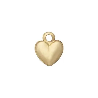 14 Karat Gold 4.8x6mm Tiny Heart Charms. Hollow Back