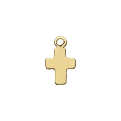 14 Karat Gold 4.4x7.2mm 29 gaugeTiny Cross Charm
