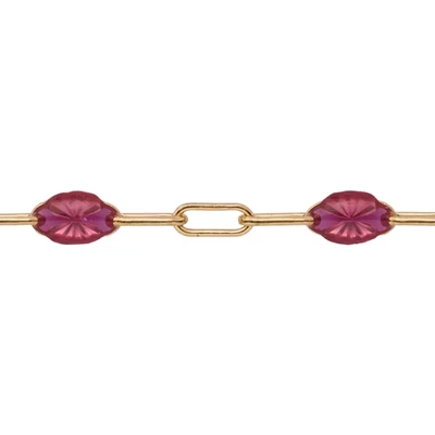 Gold-Filled Ruby Enamel Paperclip Chain. Priced per foot