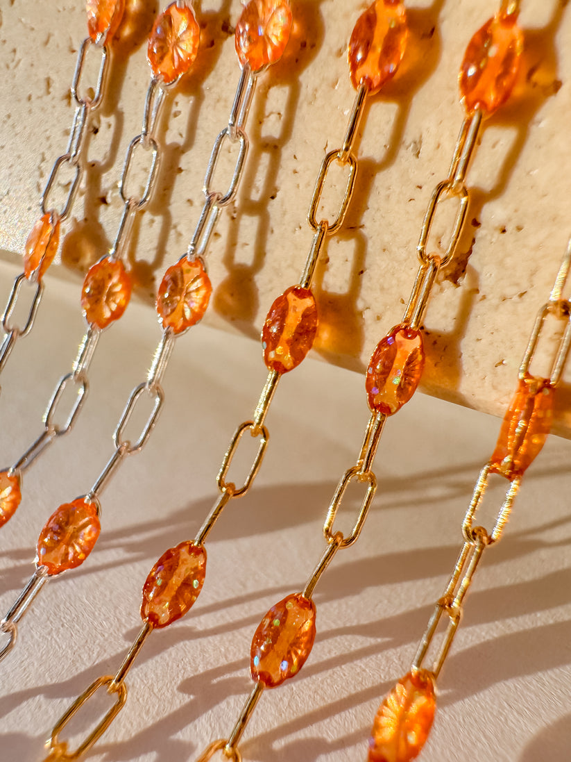 Orange Glow Chain. Priced per foot